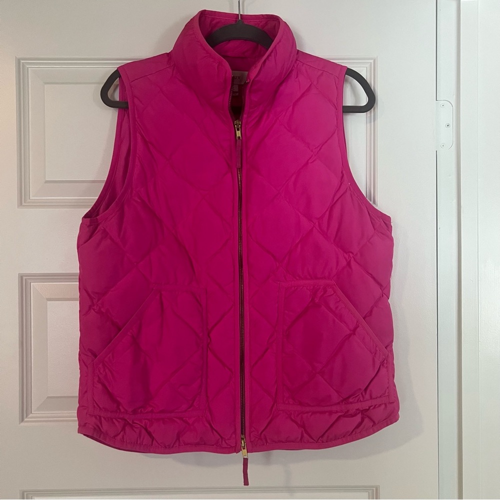 J.Crew Lipstick Barbie Pink Quilted Puffer Vest